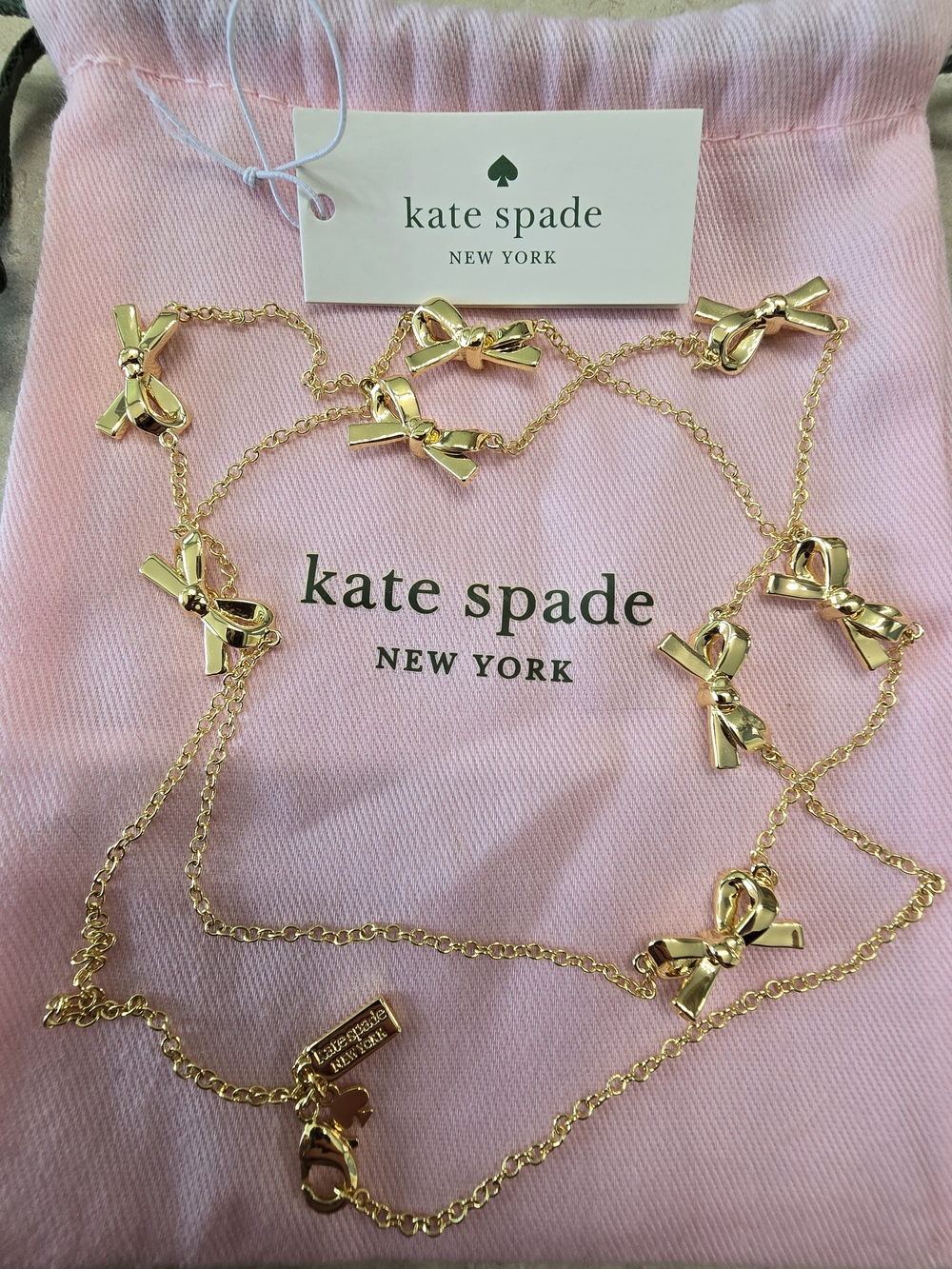 💥BNWT💥 kate spade New York Gold Bow Skinny Mini 16(?)" Necklace